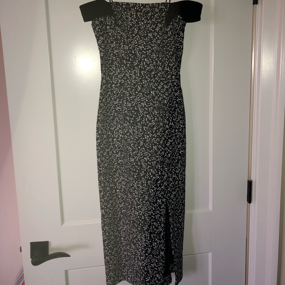 N / Nicholas B&W off-the-shoulder dress